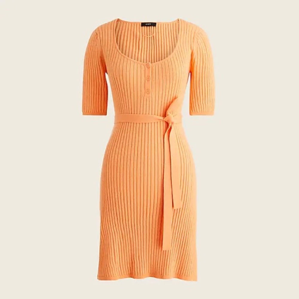 Belted mini sweater-dress
